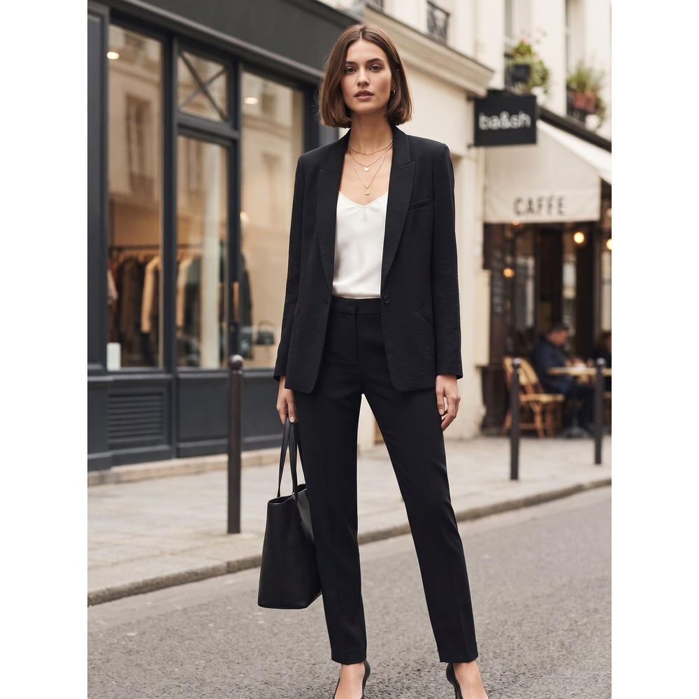 ba&sh Paris Black Single Breasted Tailored Blazer Jacket Size 2 US M